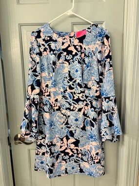 Lilly Pulitzer Dress in Navy, Light Blue & Blush Size 10